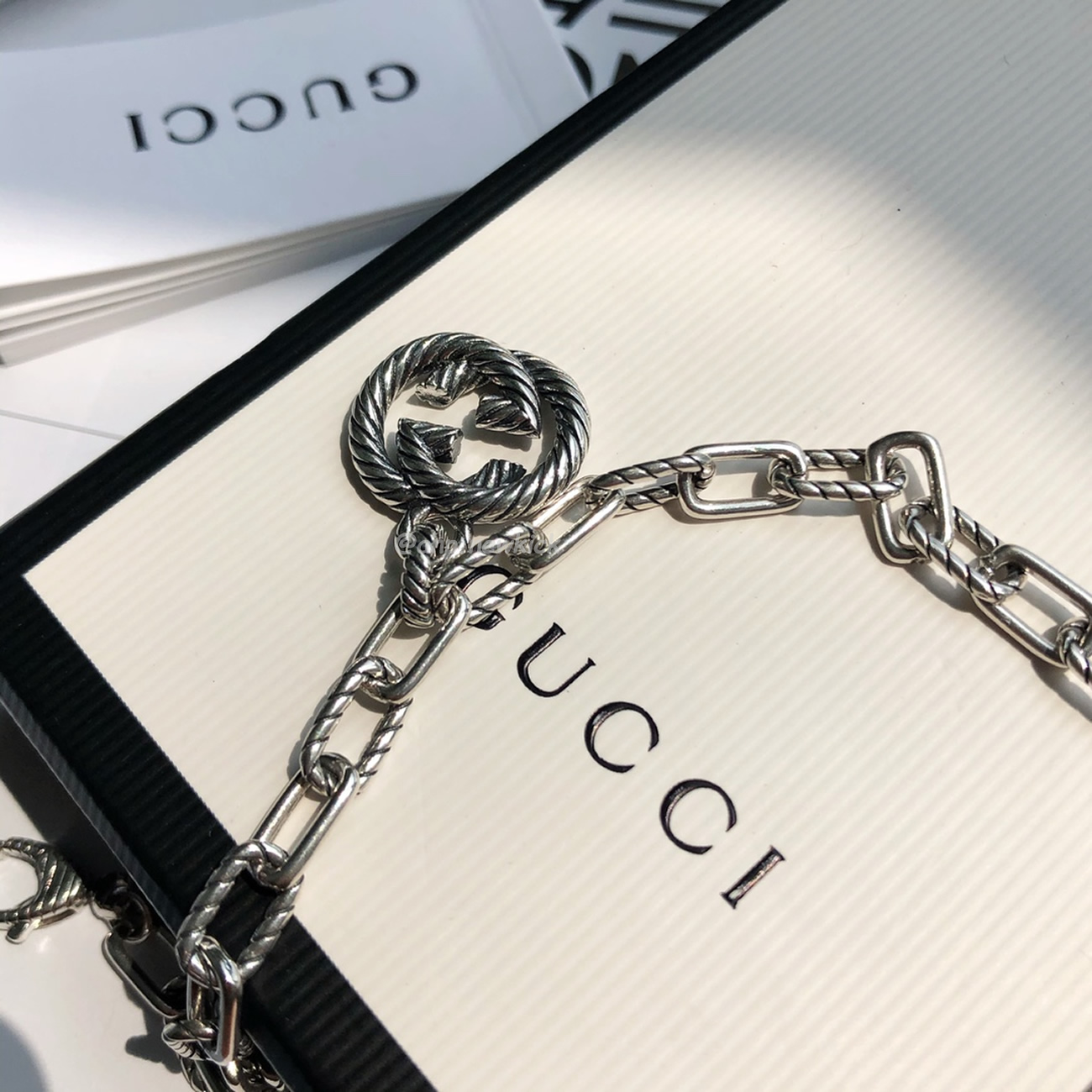 Gucci Silver Interlocking G Bracelet (10) - www.newkick.vip